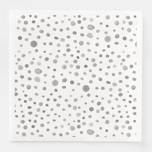 Slate Confetti Wasserfarbe Dots Papier Napkin Serviette (Vorderseite)