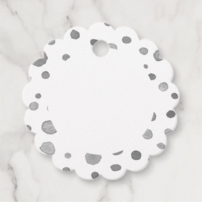 Slate Confetti Wasserfarbe Punkte Liebesmarken Geschenkanhänger (Vorderseite)
