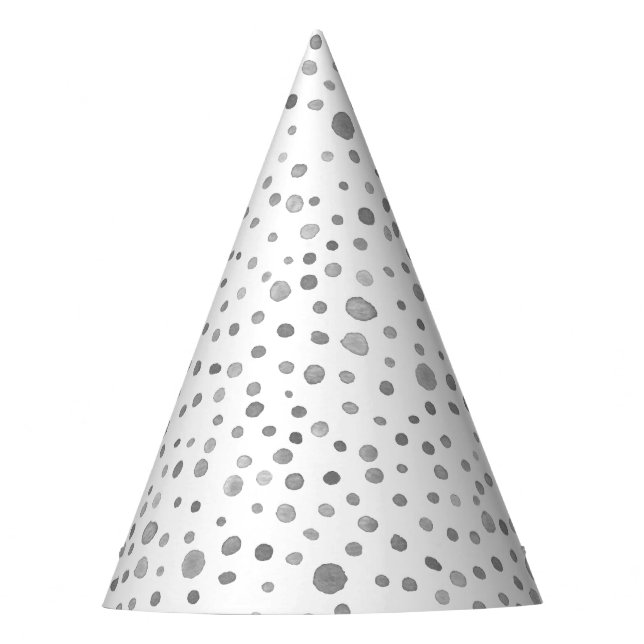 Slate Confetti Watercolor Dots Party Hat Partyhütchen (Vorderseite)