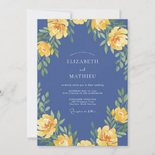 Slate Gelbe Rose Hochzeit Einladung