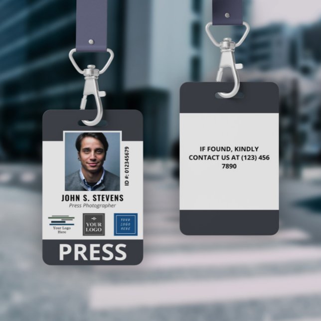 Slate Gray 3 Logos Press ID Abzeichen Ausweis (Von Creator hochgeladen)