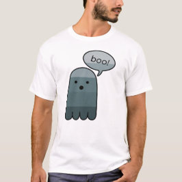 Slate Gray Boo Ghost Halloween T-Shirt