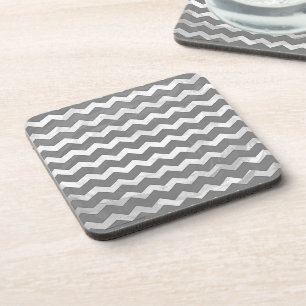 Slate Gray Chevron Pattern Getränkeuntersetzer