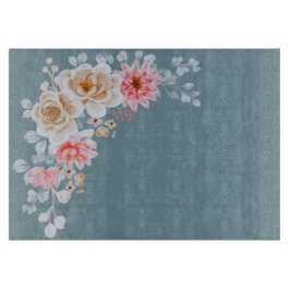 Slate Gray Floral Bouquet Cutting Board Schneidebrett