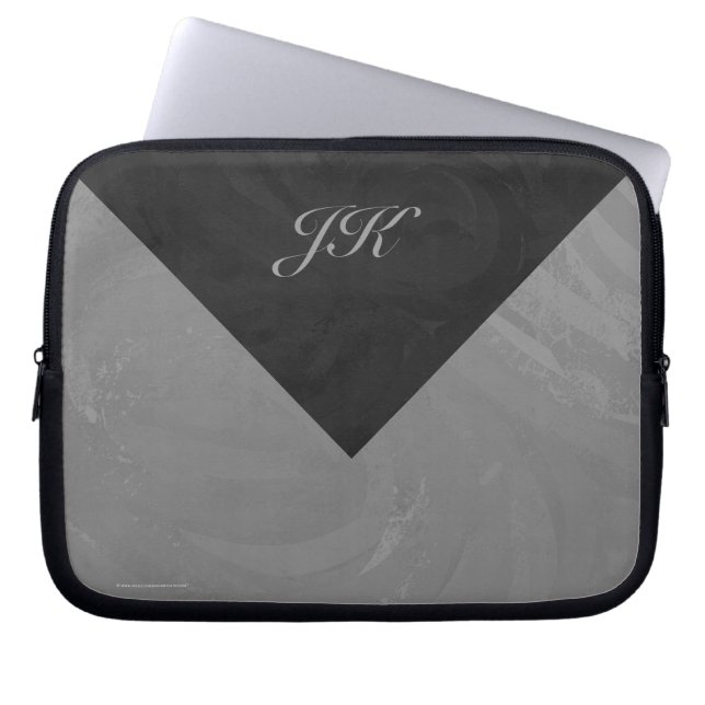 Slate Gray Monogram Laptopschutzhülle (Vorderseite)