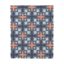 Slate Gray Orange Plus Square Grid Mosaik Muster