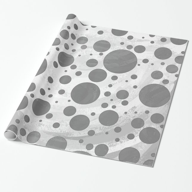 Slate Gray Polka Dot Pattern Geschenkpapier (Ungerollt)