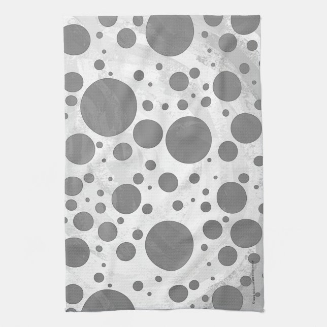 Slate Gray Polka Dot Pattern Geschirrtuch (Vertikal)