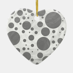 Slate Gray Polka Dot Pattern Keramikornament