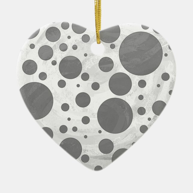 Slate Gray Polka Dot Pattern Keramikornament (Vorne)