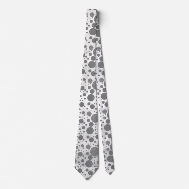 Slate Gray Polka Dot Pattern Krawatte (Vorderseite)