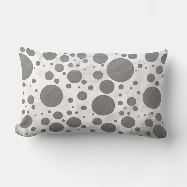 Slate Gray Polka Dot Pattern Lendenkissen (Vorderseite)