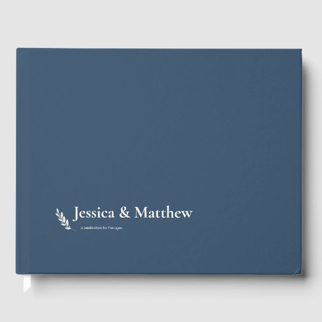 Slate Gray Rustic Chic Wedding Guest Book Gästebuch (Vorderseite)