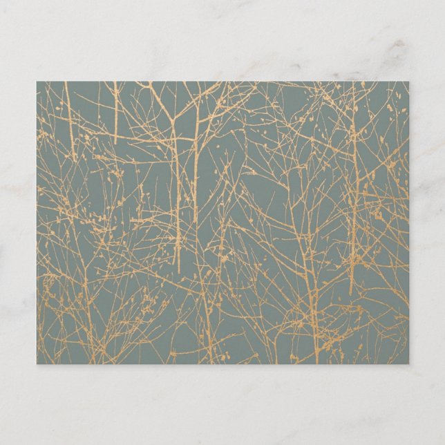 Slate 'Tree' Wedding RSVP Einladungspostkarte (Vorderseite)