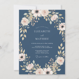 Slate Warm Cream Ranunculus Eucalyptus Hochzeit Einladung