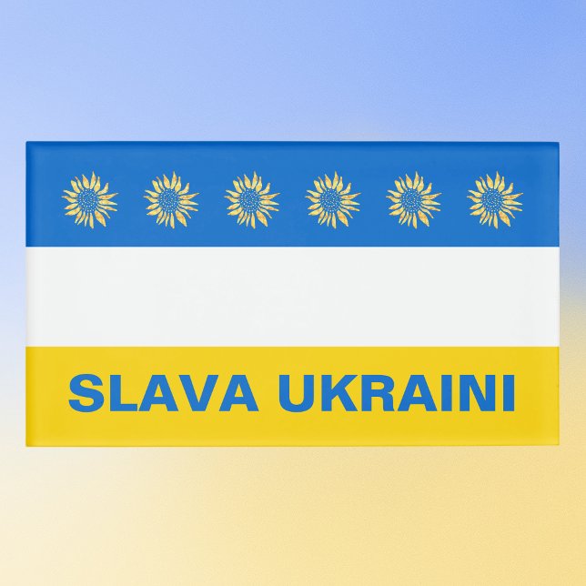 Slava Ukraini Blue Gold Sonnenblumen Ukraine Unter Namenschild (Von Creator hochgeladen)