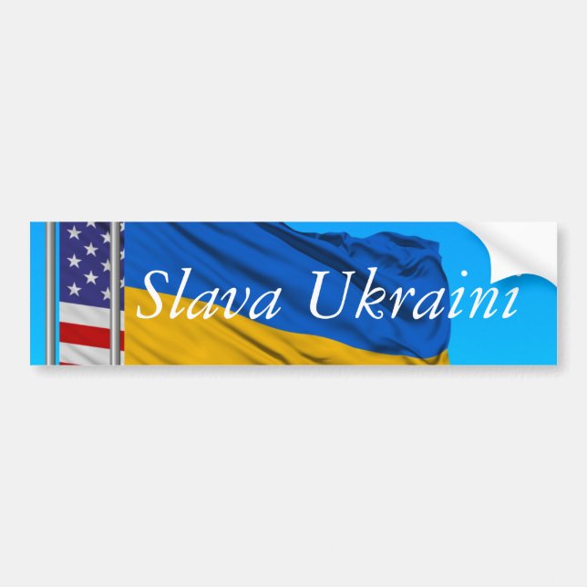 Slava Ukraini CLASSIC ROUND STICKER Autoaufkleber (Vorne)