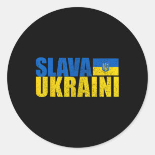 Slava Ukraini Ehre der Ukraine 3  Runder Aufkleber