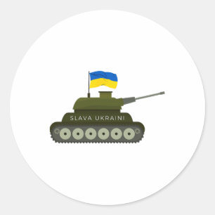 Slava Ukraini Ehre der Ukraine Armee Panzer Mit Uk Runder Aufkleber