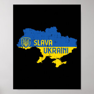 Slava Ukraini Ehre der Ukraine Karte Ukrainische M Poster