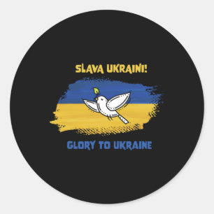 Slava Ukraini Ehre der Ukraine Ukrainische Flagge Runder Aufkleber