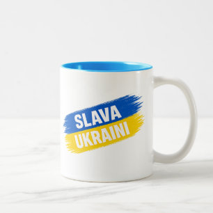 Slava Ukraini, Ehre der Ukraine Zwei-Ton-Kaffee M Zweifarbige Tasse