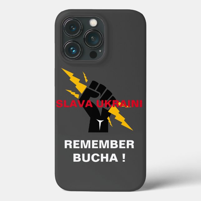SLAVA UKRAINI ERINNERT AN BUCHA Fall Mate iPhone F Case-Mate iPhone Hülle (Rückseite)