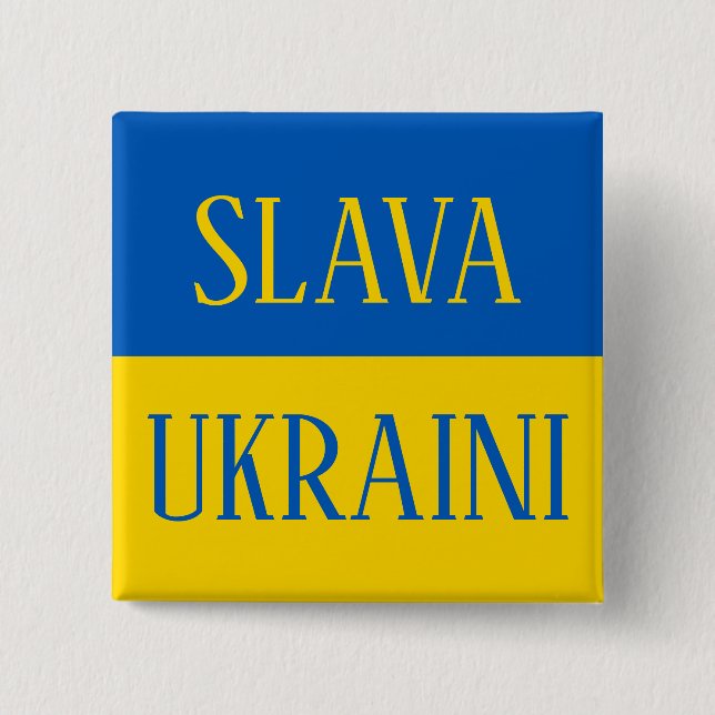 Slava Ukraini Glory to Ukraine flag pin Button (Vorderseite)