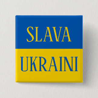 Slava Ukraini Glory to Ukraine flag pin Button