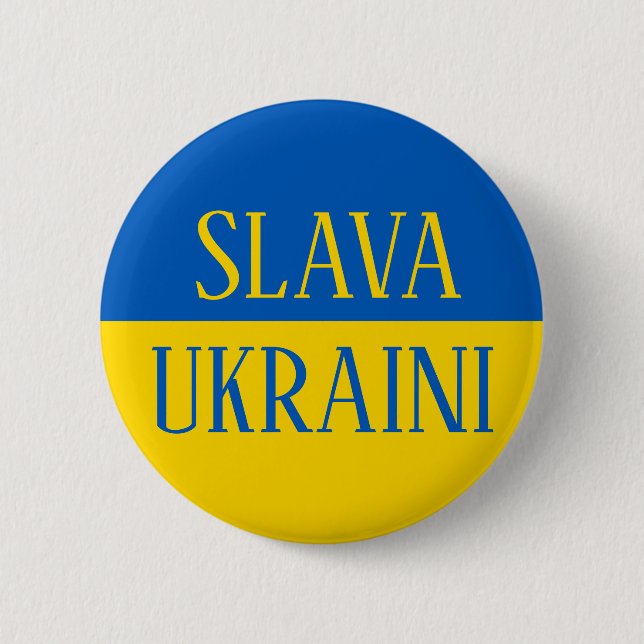 Slava Ukraini Glory to Ukraine flag pin Knapp Button (Vorderseite)