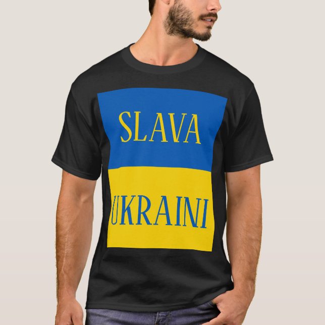 Slava Ukraini Glory to Ukraine flag T-Shirt (Vorderseite)