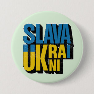 Slava Ukraini Graphic, Ukrainisches Pride Design Button