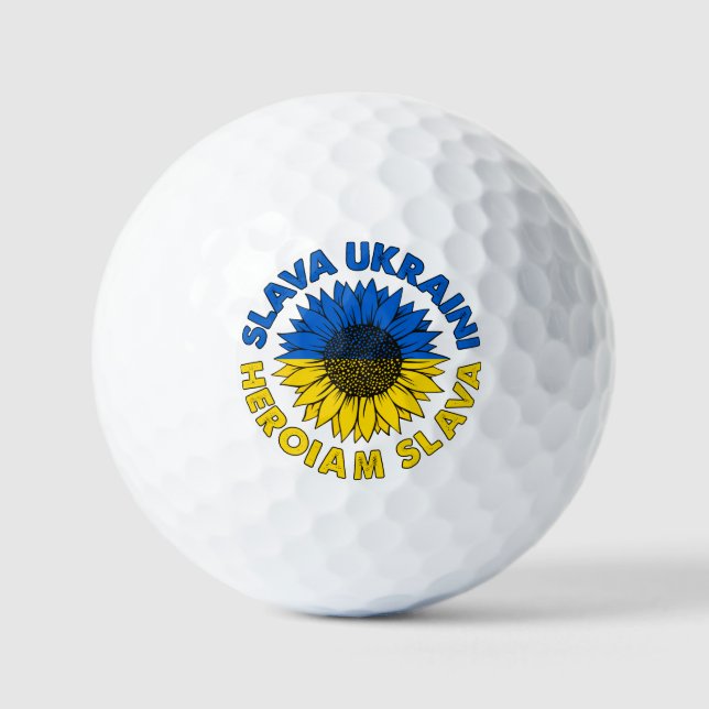 Slava Ukraini Heroiam slava Sonnenblume Ukraine Fl Golfball (Vorderseite)