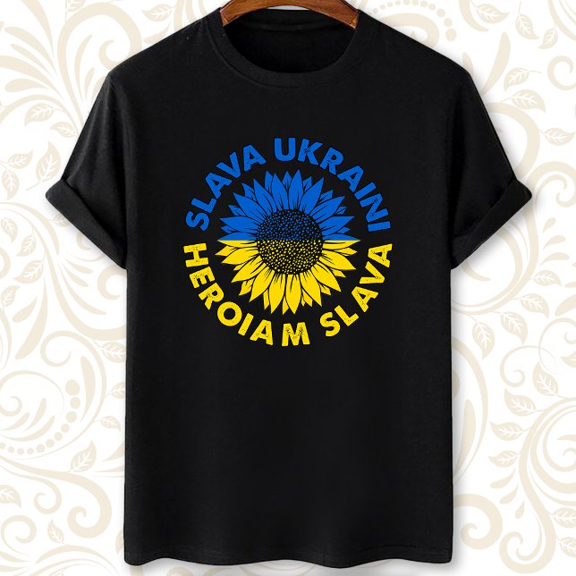 Slava Ukraini Heroiam slava Sonnenblume Ukraine Fl T-Shirt (Von Creator hochgeladen)