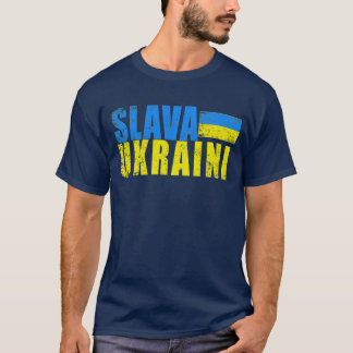 SLAVA UKRAINI mit ukrainischer Flagge im Retrostil T-Shirt
