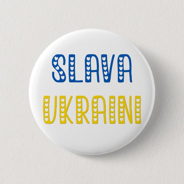 Slava Ukraini (Ruhm an die Ukraine) Button (Vorderseite)