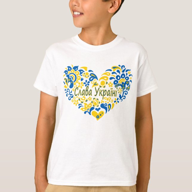 Slava Ukraini Ruhm an die Ukraine Großherz T - Shi T-Shirt (Vorderseite)