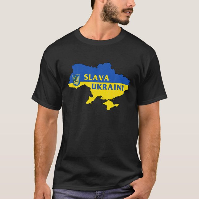 Slava Ukraini Ruhm an die Ukraine Unterstützung Uk T-Shirt (Vorderseite)