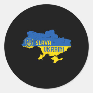 Slava Ukraini Ruhm der Ukraine Karte Ukrainische M Runder Aufkleber