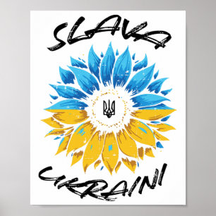 Slava Ukraini Ruhm der Ukraine Sonnenblume Ukraini Poster