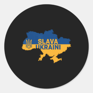 Slava Ukraini Ruhm der Ukraine T-Shirt Unterstütze Runder Aufkleber