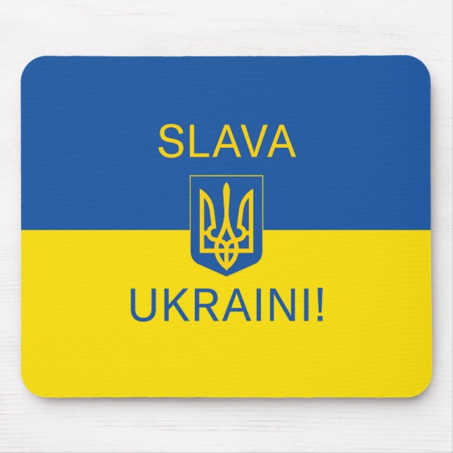 Slava Ukraini Ruhm Ukraine Krieg Friedenssymbol Pa Mousepad (Vorne)