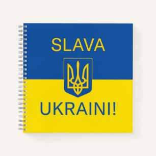 Slava Ukraini Ruhm Ukraine Krieg Friedenssymbol Pa Notizbuch