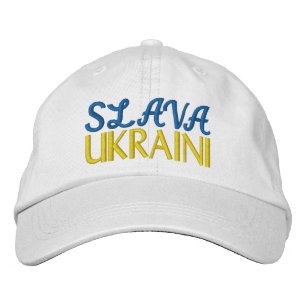 SLAVA UKRAINI "Ruhm zur Ukraine" Blau-Gelb-Weiß Bestickte Baseballkappe