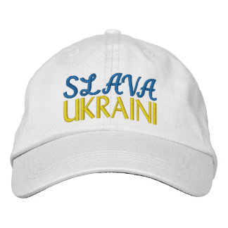 SLAVA UKRAINI "Ruhm zur Ukraine" Blau-Gelb-Weiß Bestickte Baseballkappe