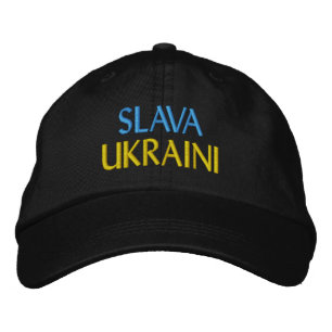 SLAVA UKRAINI "Ruhm zur Ukraine" Blau und Gelb Bestickte Baseballkappe