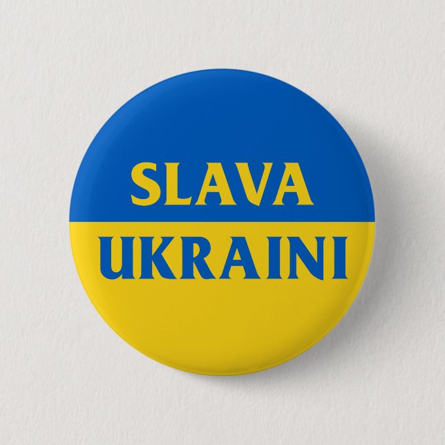 Slava Ukraini slava ukraina Ukraine Flagge Button (Vorderseite)