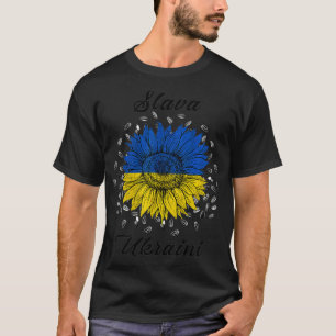 Slava Ukraini Sonnenblume Ich stehe mit ukrainisch T-Shirt