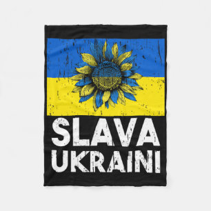 Slava Ukraini Sonnenblume Vintage Ständer Mit Ukra Fleecedecke