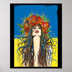 Slava Ukraini Ukraine Blumen Ukrainische Patriotis Poster